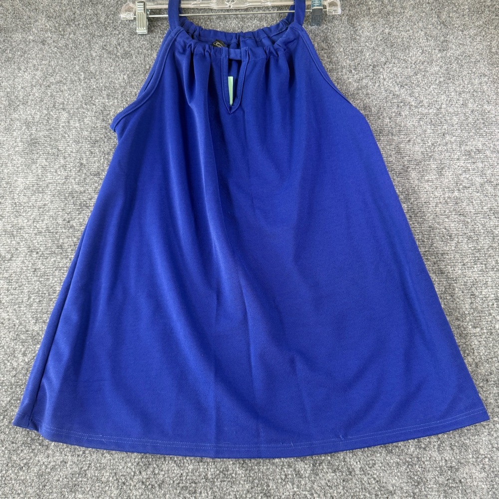 Colette Halter Top Cobalt Blue Keyhole Knit Sleeveless Size M Y2K NWT